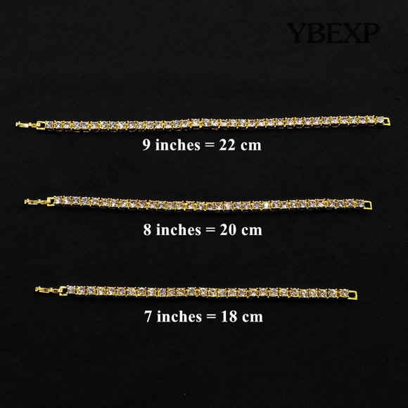 Men's 1 Row GOLD 5mm Lab Diamond Tennis Bracelet - Picture 7 of 8
